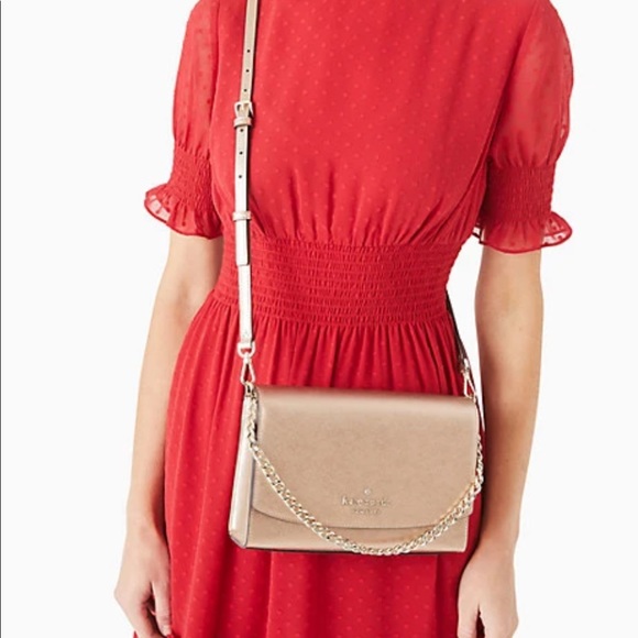 NWT, Kate Spade Carson Convertible Crossbody, Glittering Metallic - Picture 2 of 4